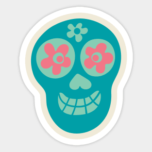 Cute Floral Sugar Skull - UnBlink Studio by Jackie Tahara Sticker